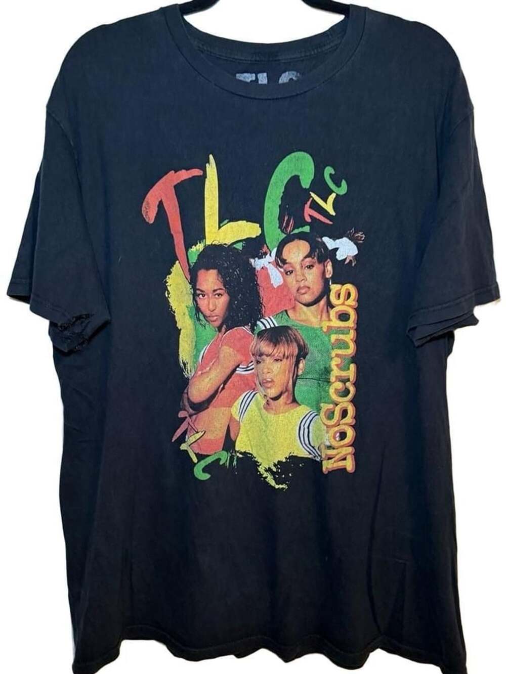 TLC No Scrubs Graphic T-Shirt Black R&B Hip Hop Girl Group Tee
